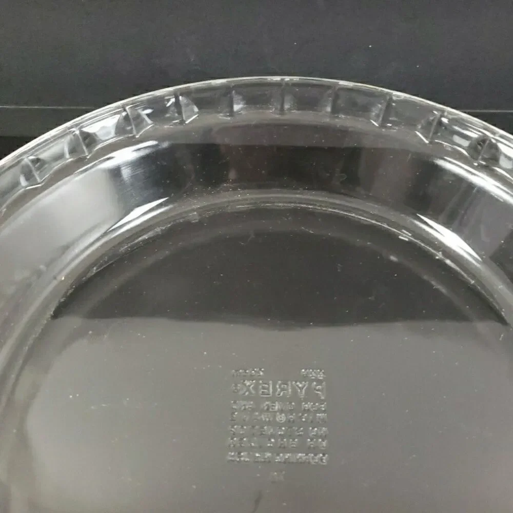 Pyrex Pie Plate 229 23cm #18 Fluted Deep Dish Clear Glass Bakeware VTG MCM